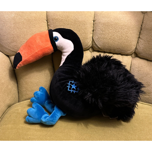 Scentsy Buddy Toucan Plush Stuffed Animal Black Orange Beak Blue Feet Retired - Picture 14 of 16